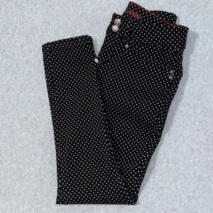 SABRINA LAUREN Black White Polka Dot Skinny Pants Womens Size 6
